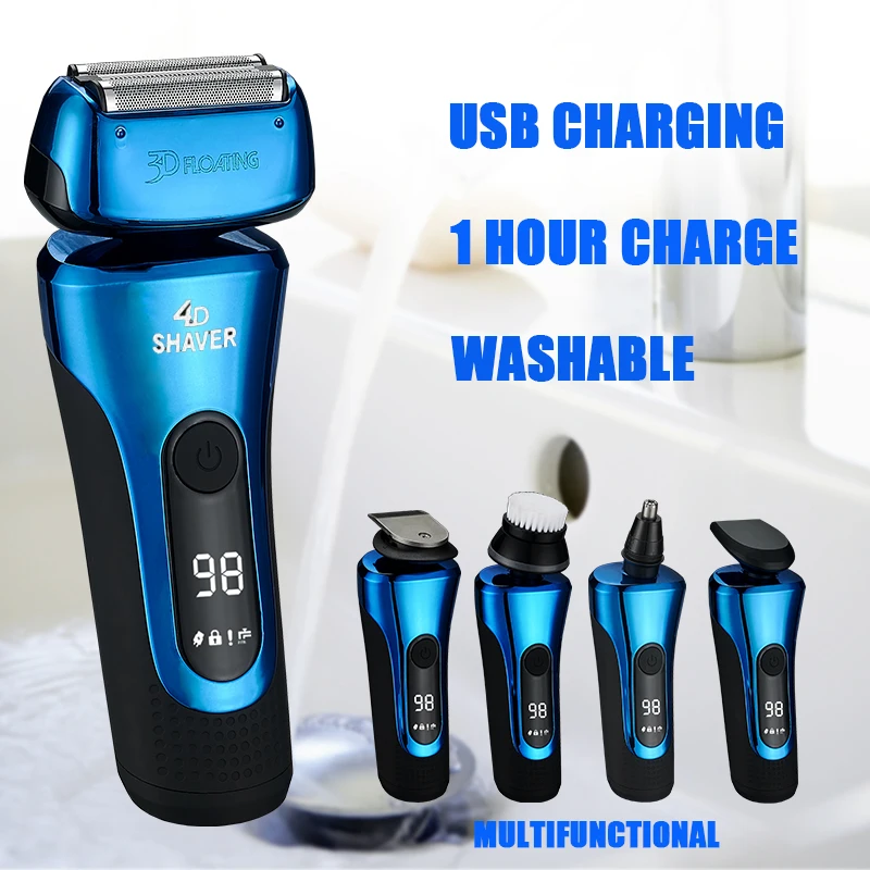  electric shaver lcd shavers for men reciprocating razor facial wet dry shaving machine thumb200