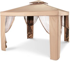 Happybuy Outdoor Canopy Gazebo Tent, Portable Canopy Shelter with 10&#39;x10&#39; Large - £156.38 GBP
