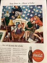 Vintage 1946 Coca Cola Coke Print Color Ad Family Clean House 8” By 11” - £22.47 GBP
