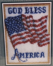 New Latch Hook Kit American Flag God Bless America Natura R028 20&quot; X 27&quot; Sealed - £16.23 GBP