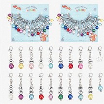 PearlLock Stitch Markers - 40 Pcs Acrylic Number Beads, Removable Lobster Clasp - £20.26 GBP