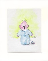 Baby with Pacifier - Acrylic on Board - Prints 8&quot; x 10&quot; - £27.65 GBP