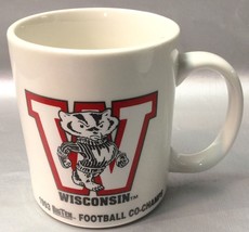 Wisconsin Badgers Football 1993 Big Ten Co Champs Mug Rose Bowl &amp; Season Record - £9.99 GBP