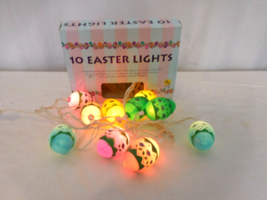 Easter Set of 10 Pastel Multi-Color Easter Egg Spring Lights  White Wire... - $17.82