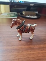 Vtg Hagen-Renaker Miniature Porcelain Figurine Draft Horse In Harness Go... - £31.15 GBP