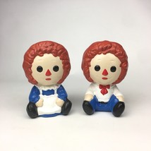Raggedy Ann and Andy Doll Ceramic Yozie Mold Hand Painted Vintage 1970s Sitting - £27.20 GBP