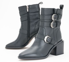 Vince Camuto Leather or Suede Buckle Mid-Shaft Boots - Kempreea in Black 9 M - £84.38 GBP