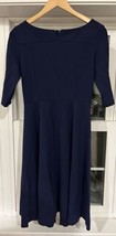 Marycrafts Women&#39;s Fit Flare Tea Midi Dress for Office Business Work Blue sz 6 - £8.14 GBP