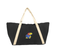 NCAA University of Kansas Jayhawks Little Earth Chevron Stitch Gray Weekender - £12.20 GBP