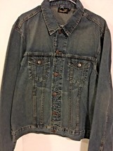 Vintage Wrangler Denim Jean Jacket Men&#39;s SZ XL Coat Button Front - $42.75