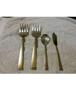 4 in Lot Wallace Napoli Gold Frosted 2 Cold Meat Fork 1 Sugar 1 Butter NOS - £19.91 GBP