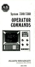 Vintage Allen-Breadley 7340 7360 7320 Operatore Comando Manuali &amp; Codice Carte - £64.33 GBP