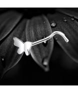 925 Sterling Silver Polished Butterfly Nose Stud | Elegant and Minimalis... - $8.81