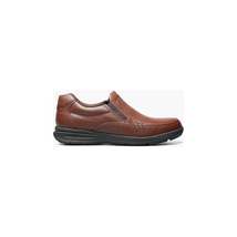 Men's Nunn Bush Cam Moc Toe Slip On Walking Shoes Cognac Tumbled 84696-222 image 7