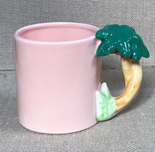 Vintage Bergschrund Peach Palm Tree Handle Coffee Mug Cup 1990 - £6.25 GBP