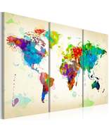 Tiptophomedecor Stretched Canvas World Map Art - All Colors Of The World... - $79.99+