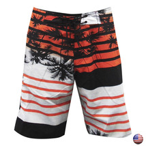Nwt Palm Tree Summer Surf Beach Men&#39;s Swimwear Trunks Slim Fit Board Shorts S - £5.98 GBP