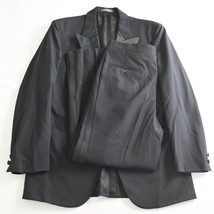 Vtg Brooks Brothers 42L 34x30 Black USA Made Wool Brooksease Tux Tuxedo - £131.10 GBP
