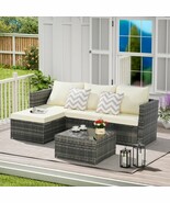 Wicker Patio Sectional Set w/ Ottoman - $314.99