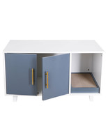 Modern Wood Pet Crate Cat Washroom Hidden Litter Box Furniture House Tab... - £90.11 GBP