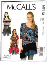 McCall&#39;s M7413 Misses 8 to 16 Tops and Tunics Asymmetrical Hem Sewing Pa... - $14.81