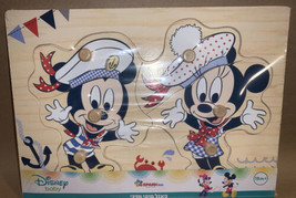 Disney Baby Wooden Puzzle Minnie and Mickey Mouse 18 Months  - $12.86