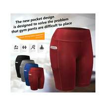  High Rise Yoga Shorts with Pockets   Bermuda Shorts Long Bikers Shorts ... - £18.69 GBP
