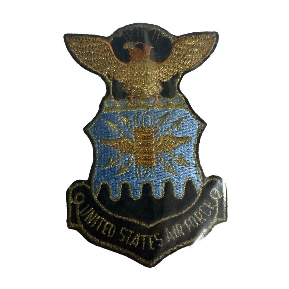 Vintage United States Air Force Patch, Gold Mylar 4.5&quot; X 3&quot; - $5.94