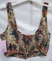 Women's Medium Boho Corset Tank Top Wild Fable Floral Elastic Back image 3