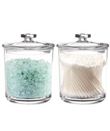 2 Pack 15 Ounce Clear Plastic Apothecary Jars, Qtip Holder, Cotton Swab ... - £19.15 GBP