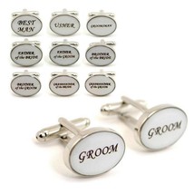 PERSONALISED WEDDING PARTY CUFFLINKS PAIR High Quality NEW w GIFT BAG Wh... - $4.95