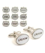 PERSONALISED WEDDING PARTY CUFFLINKS PAIR High Quality NEW w GIFT BAG Wh... - $6.95 CAD