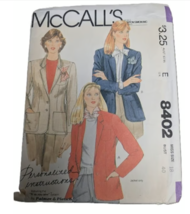 18/40 Uncut Sewing Pattern Vintage McCalls 8402 Blazer Jacket - $3.99