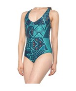 prAna Ella Women's Medium One Piece Bathing Swimsuit UPF 50+ Blue NEW $95 - $53.99