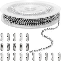 Jishi 33ft Ball Chain 2.4mm Silver Stainless Steel Bead Link Chain Roll ... - $390.71 MXN