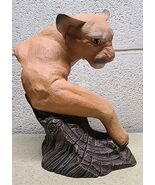 Hand Painted Mountain Lion or Cougar Plaster Figure Sculpture - 10" Tall - $59.89