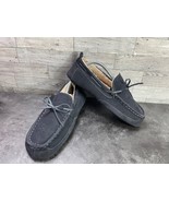 Eddie Bauer Slippers Men 9.5M Justin Shoes Gray Suede Fur Lined Comfort ... - €16,73 EUR