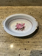 Noritake Rosemont 5048 Oval Serving Bowl White Gray Pink Rose Gold Trim ... - $16.78