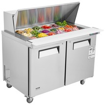 VEVOR Commercial Refrigerator 48" Sandwich Salad Prep Table 2 Doors w/ 18 Pans - $3,520.46 CAD