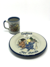 Louisville Stoneware Holiday Christmas Santa&#39;s Milk Mug and Cookie Plate... - £15.60 GBP