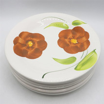 CE Fatto In Italia Piatti Da Cena Dipinti A Mano Con Fiori Set Di 6 - £144.58 GBP