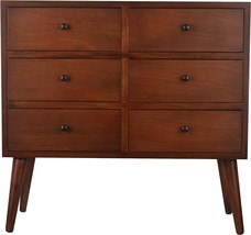 Walnut Mid Century 6-Drawer Accent Chest From Decor Therapy. - £206.73 GBP