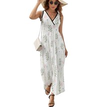 Mondxflaur Floral Colorful Summer Dresses for Women V-neck Sleeveless Long Dress - £28.76 GBP+