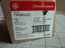 ONE (1) GE THQB1120 Circuit Breaker: 20 Amp - Single Phase - 120/240VAC ... - $12.95