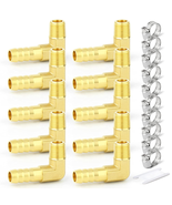 GASHER 10PCS Brass Hose Barb Reducer 90 Degree Elbow 1/8&quot; NPT to 5/16&quot; B... - £18.83 GBP