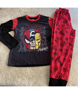 Marvel Comics Boys Black Red Spiderman Captain America Iron Man Pajamas ... - $171.07 MXN