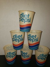 6 Diet Pepsi Cola Sample 4 oz Waxed Soda Cups Old Unused Store Stock - $15.99