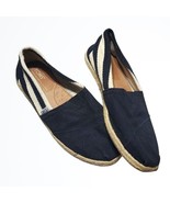 Toms Black and White Canvas Slip On Flats Shoes Size 7.5 - £21.70 GBP