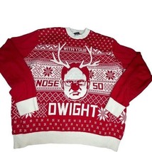 The Office Dwight Schrute Rudolph Red Nose soDwight Ugly Christmas Sweater 2XL - £19.21 GBP