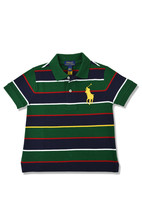 Polo Ralph Lauren Boys Green Multi Stripe Big Pony Polo Shirt, 5 9428-4 - £33.56 GBP